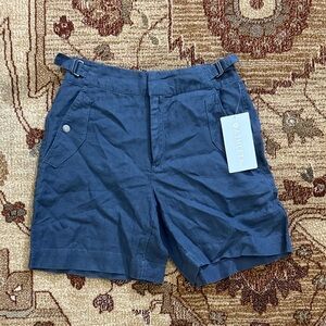 Athleta Voyager Linen shorts navy 2